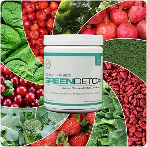 Green Detox - Superfood Drink Mix - Sugar Free, Vegan-Friendly - Over a Dozen Superfoods in Each Serving - Apple Pie Flavor