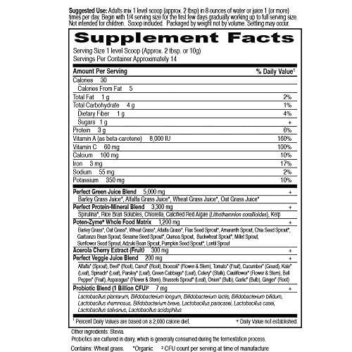Garden of Life Whole Food Vegetable Supplement - Perfect Food Green Superfood Dietary Powder, 140g