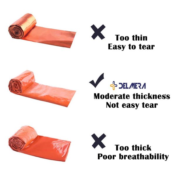 Delmera Emergency Survival Sleeping Bag, Lightweight Waterproof Thermal Emergency Blanket, Bivy Sack with Portable Drawstring Bag for Outdoor Adventure, Camping, Hiking, Orange (Orange- one Pack)