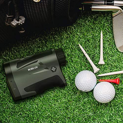 BOBLOV 650Yards Golf Rangefinder with Pinsensor 6X Magnification Support Vibration and USB Charging Flag Lock Distance Speed Measurement Range Finder (Black Without Slope)