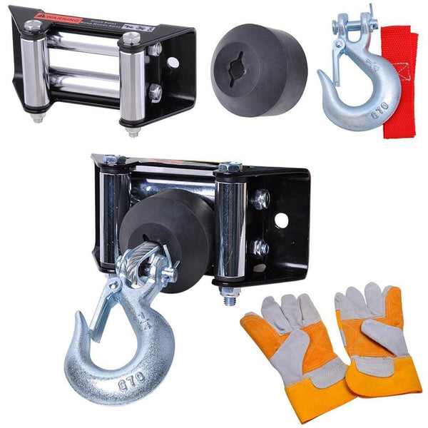 Yescom 4000 lbs 12V 1.24HP Electric Recovery Winch with Remote Switch Line Stopper Gloves ATV Trailer Truck Towing