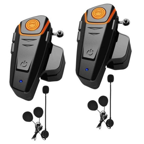 HuanGou Helmet Bluetooth Headset, BT-S2 Motorcycle Bluetooth Intercom Headset up to 3 Riders 1000M Bluetooth Helmet Headphones Speakers Communication Systems Ski Walkie-Talkie for Snowmobile (2 Pack)