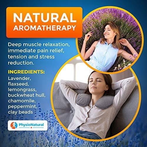Neck and Shoulder Pain Relief Heating Wrap - Natural Moist Heat Therapeutic Pillow with Herbal Aromatherapy - Instant Relief for Tension and Stress, Migraines, Headaches, Muscle Pain, Stiffness