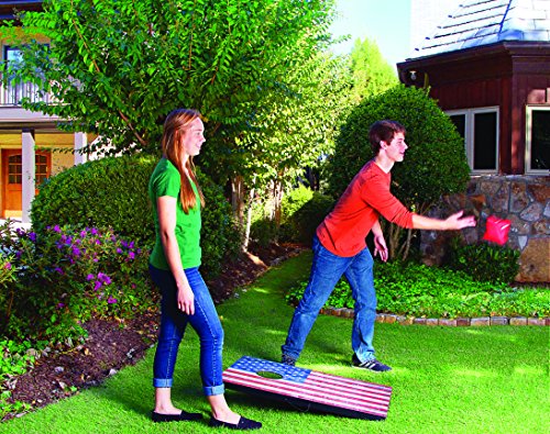 Wild Sports 2'x3' Wood Stars & Stripes Flag Cornhole Set, Red/White/Blue