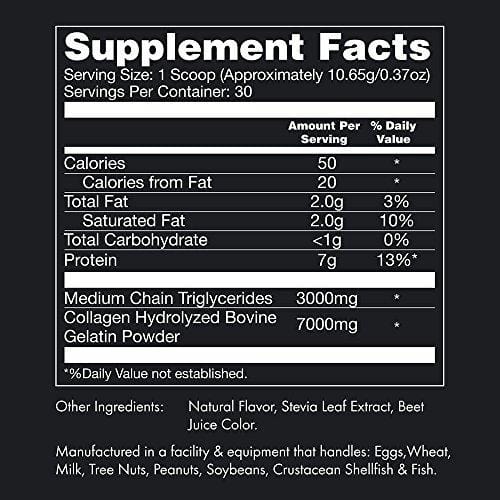 NOW KETO® Keto Collagen™ Peptides w/MCTs Powder (Medium Chain Triglycerides) - Keto Diet - Low Carb High Fat (LCHF) & Great Fiber Source, Great for The Ketogenic Diet & Ketosis- Strawberry Creme