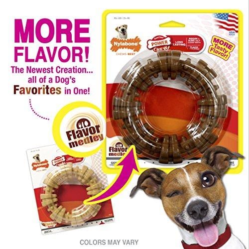 Nylabone Dura Chew Power Chew Textured Ring, Large Durable Dog Chew Toy, Great for Aggressive Chewers