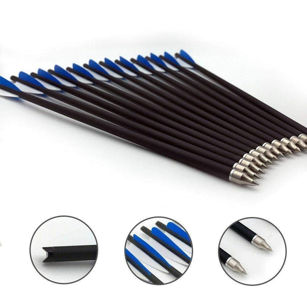 Jocoo 20" Carbon Crossbow Bolts Hunting Archery Arrows with 4" vanes and Replaced Arrowhead/Tip (12 Pack)