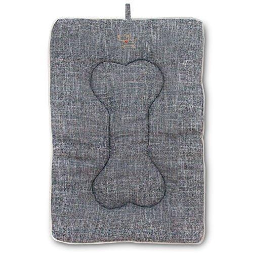 Best Pet Supplies Machine Washable Dog Crate Mat - Double-Sided Kennel Pad-Grey Linen, X-Large