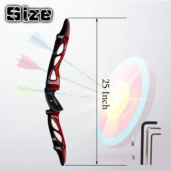 Samick SinoArt 25" ILF Bow Riser Aluminum CNC Milling Right Hand Fit ILF Limbs (Red)