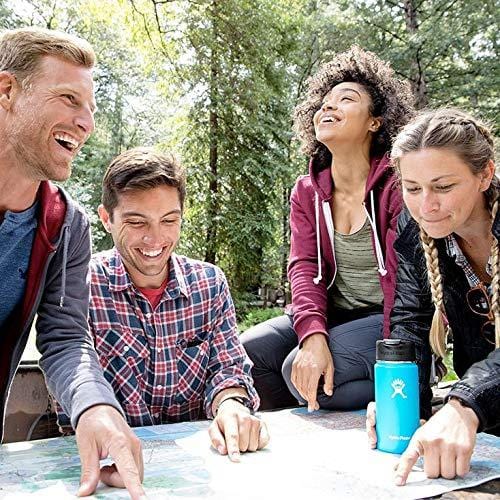 Hydro Flask Wide Mouth Vacuum Insulated Stainless Steel Water Bottle/Travel Coffee Mug with BPA Free Hydro Flip Cap and Soft Silicone Flex Boot (Black)