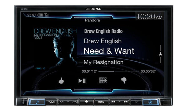 Alpine Electronics X208U MECH-Less Dash System for Custom Installation or Use with Separate Alpine Vehicle-Specific Dash Kit, 8"
