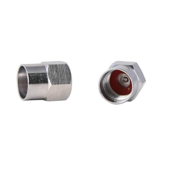 RockTrix - 4 Pieces - Silver Brass Valve Stem Caps Covers - Rubber Seal, Leak-Proof Air Protection, Heavy Duty - Universal Application