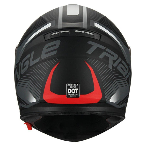 Triangle Full Face Dual Visor Matte Black Street Bike Motorcycle Helmet (Large, Matte Red)