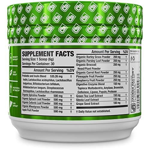 GREEN SURGE Green Superfood Powder Supplement - Greens Drink w/ Spirulina, Wheat & Barley Grass, & Organic Greens - Probiotics & Digestive Enzymes -30sv Keto Friendly
