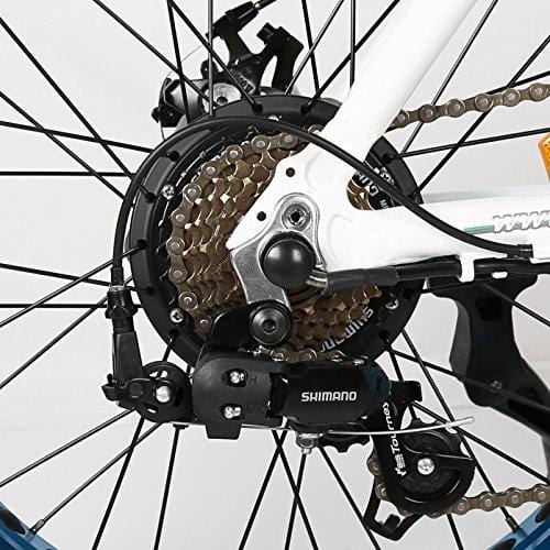 ECOTRIC 20" New Fat Tire Folding Electric Bike Beach Snow Bicycle ebike 500W Electric Moped Electric Mountain Bicycles … (White and Blue)