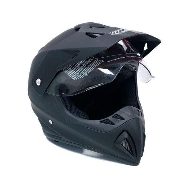 MMG 27V Helmet Dual Sport Off Road Motorcycle Dirt Bike ATV, FlipUp Visor, Medium, Matte Black