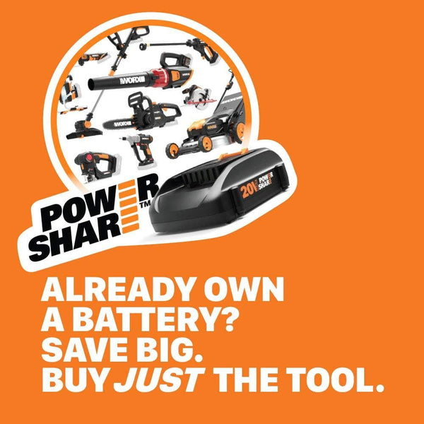 WORX WG320.9 JawSaw 20V PowerShare Cordless Electric Chainsaw with Auto-Tension (Tool Only)