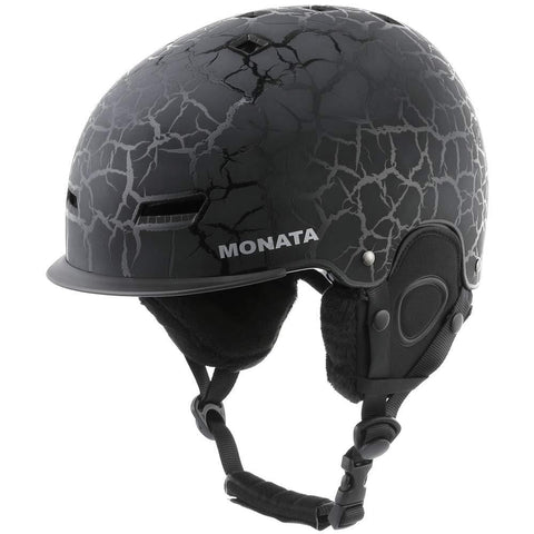 MONATA Adult Ski & Snowboard Helmet for Men and Women Winter Snow Sports Protect - Adjustable Large Size 23.22-24 Inches（Black）