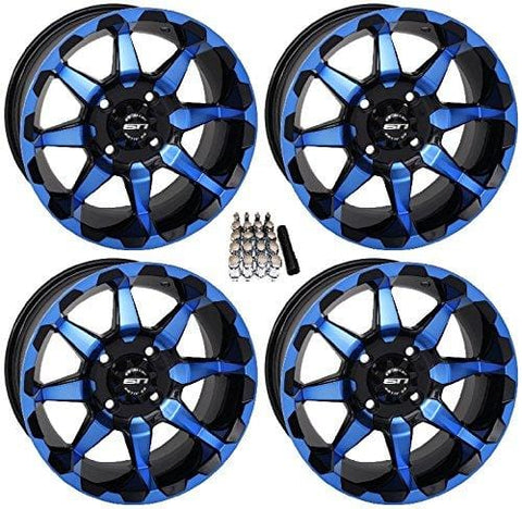 STI HD6 UTV Wheels/Rims Blue/Black 14" Polaris RZR 1000 XP / Ranger XP 900/1000