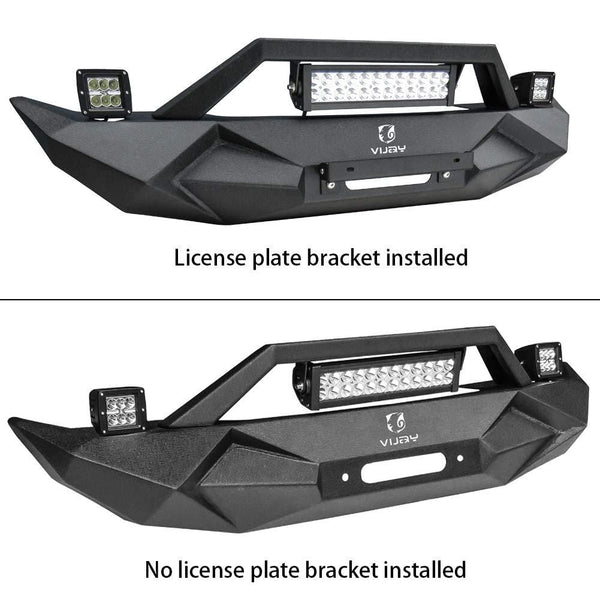 Hunter BLADE Front Bumper w/Winch Plate & 72W Light Bar & 2X 18W Spotlights & License plate bracket for 2007-2019 Jeep Wrangler JK JKU JL