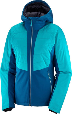 SALOMON StormFluff Ski Jacket Poseidon/Tile Blue Womens Sz M