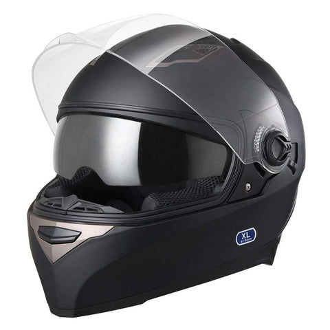 AHR DOT Motorcycle Full Face Helmet Dual Visors Sun Shield Lightweight ABS Motorbike Touring Sports