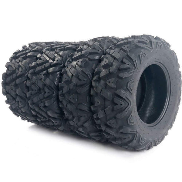 Set of 4 All Terrain Tubeless ATV UTV Tires 25x8-12 Front & 25x10-12 Rear 6PR, Deep Mud, Powerful, Durable, of Performance