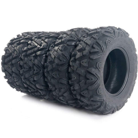 Set of 4 All Terrain Tubeless ATV UTV Tires 25x8-12 Front & 25x10-12 Rear 6PR, Deep Mud, Powerful, Durable, of Performance