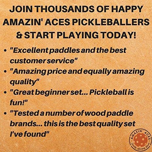 Pickleball Paddle Set By Amazin' Aces | Pickleball Set Includes 2-4 Wood Pickleball Paddles, 4 Pickleballs, 1 Carry Bag & Guaranteed FUN! | Great Rackets For Beginners | Includes Free eBook