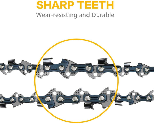 WONDER MASTER 20 Inch Chainsaw Chains 1Pack - 3/8" Pitch - 70 Drive Links - .050" Gauge with Pitch Semi-Chisel Gas Powered Chainsaw Chain Fits for Echo MAKITA HOMELITE Bernard Skil