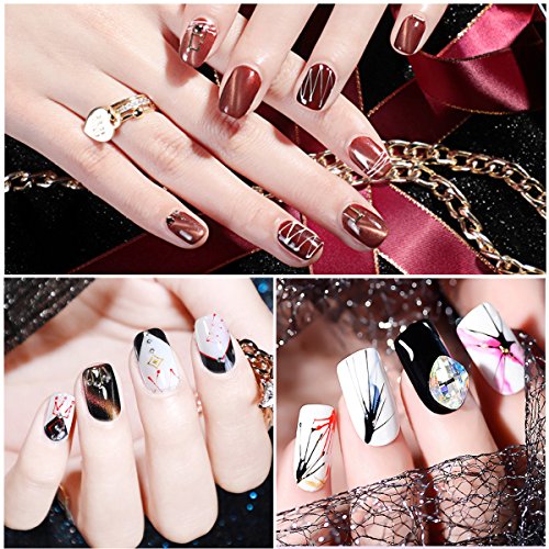 6 Colors Spider Gel, Saviland matrix Gel with Gel Paint Design Nail Art Wire Drawing Gel for Line (White black red blue yellow silver)