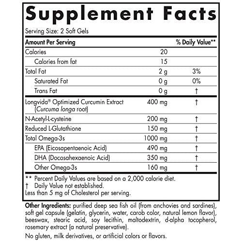 Nordic Naturals Omega Curcumin - Cellular Level Protection, Antioxidant and Anti-Inflammatory, 60 Soft Gels