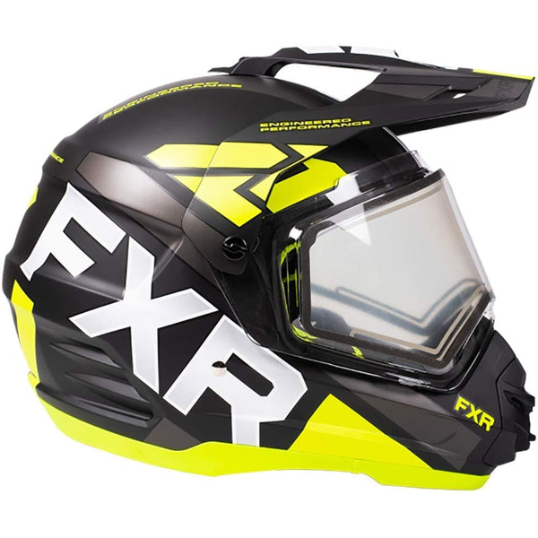 FXR Torque X Evo Helmet - Electric Shield - H-Vis/Black/Charcoal - 2XL