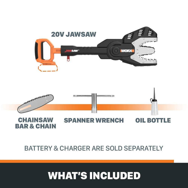 WORX WG320.9 JawSaw 20V PowerShare Cordless Electric Chainsaw with Auto-Tension (Tool Only)