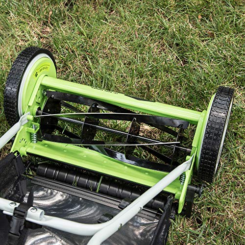 Greenworks 16-Inch Reel Lawn Mower with Grass Catcher 25052