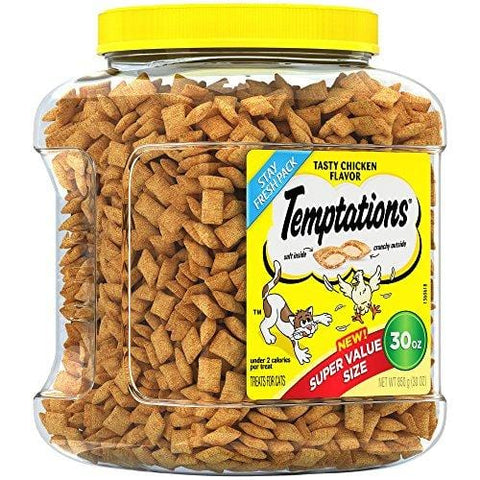 TEMPTATIONS Classic Cat Treats Tasty Chicken Flavor, 30 oz. Tub