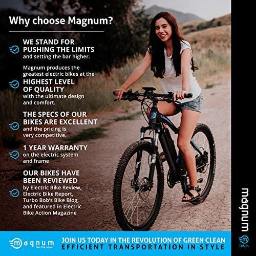 Magnum Peak Premium Electric Mountain Bike - 500-700W Motor - Large Capacity 48V13A - Lithium Battery -29" Wheels - Ebikes for Adults - Black