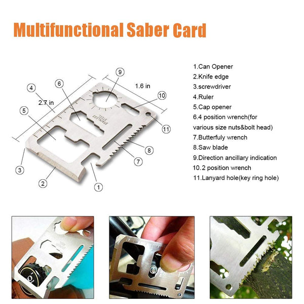 Alritz Emergency Survival Kit, 12 in 1 Outdoor Survival Gear Lifesaving Tools Contains Compass, Fire Starter, Flashlights for Camping Hiking Wilderness Adventures and Disaster Preparedness