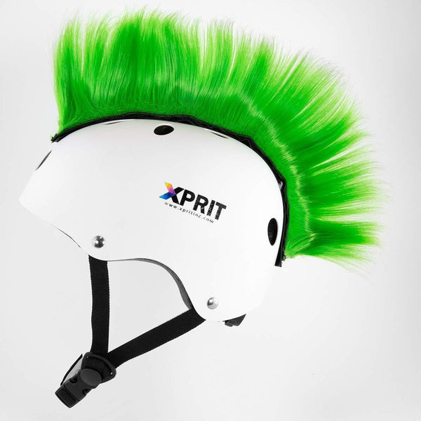 XPRIT Mohawk, Warhawk Wig Accessory Adhesive/Stick On Helmet for Skateboarding, Dirt-Bikes, Motorcycle, Cycling (Green Mohawk Wig)