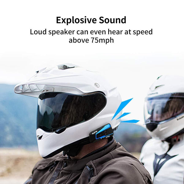 LEXIN 2pcs LX-B4FM Motorcycle Bluetooth Headset with FM Radio, Motorcycle Helmet Communication Systems With Noise Cancellation Up to 4 Riders, Off-road Helmet Motorcycle Intercom