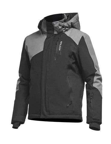 BALEAF Men's Waterproof Ski Jacket Mountain Windproof Winter Snow Coat Rain Jacket Black/Gray M