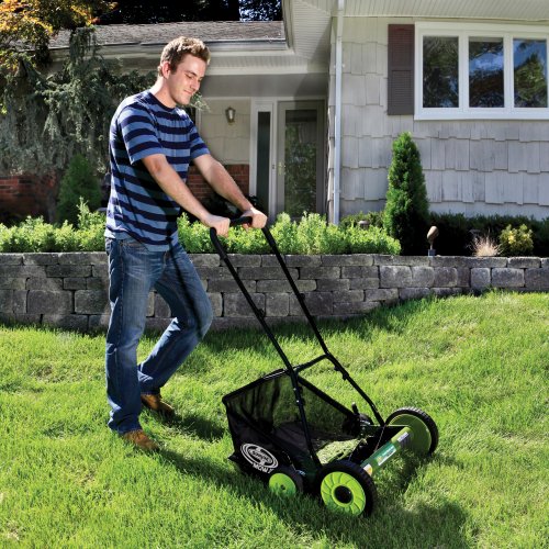 Snow Joe FBA_MJ502M 20-Inch Manual Reel Mower w/Grass Catcher, Green