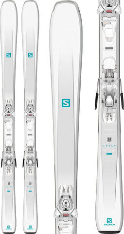 SALOMON Aira 76 ST C Womens Skis 150 w/L10 GW Bindings Sz 150cm White/Turq