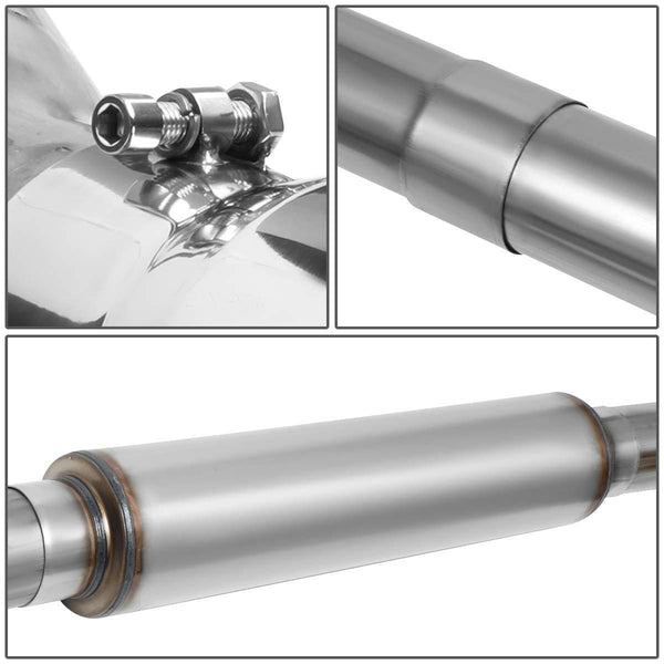Turbo Cat Back Exhaust System w/5 inches OD Stainless Steel Muffler Tip for Dodge Ram Truck 2500 3500 5.9L Diesel 94-02