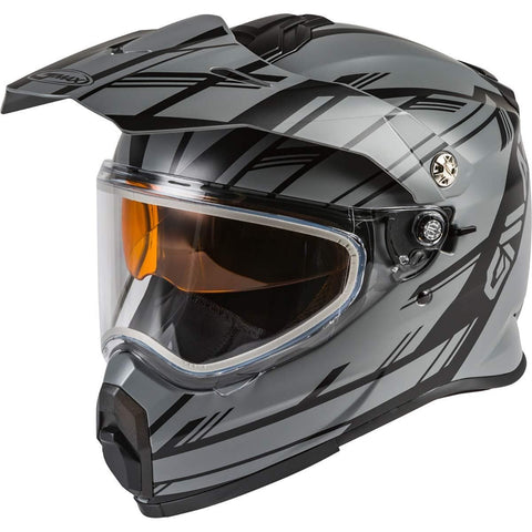 Gmax AT-21S Adventure Epic Adult Snowmobile Helmet - Matte Grey/Black/Medium