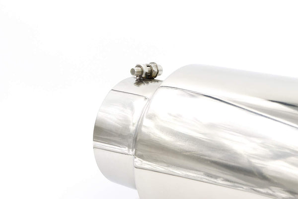 RP Remarkable Power, 5" Inlet 7" Outlet 15" Overall Length Long Stainless Steel Rolled Edge Diesel Exhaust Tip EXT34