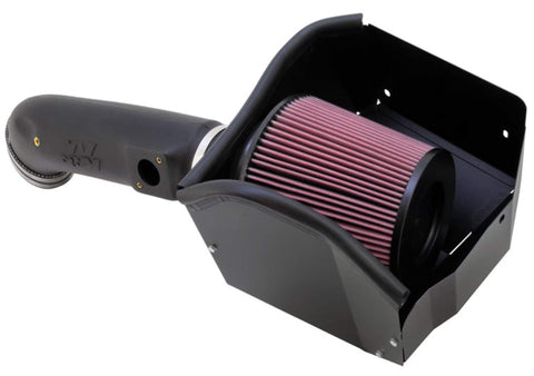 K&N Cold Air Intake Kit with Washable Air Filter:  2011-2015 Ford SuperDuty (F250, F350, F450, F550) 6.7L V8 Diesel, Black HDPE Tube with Red Oiled Filter, 57-2582