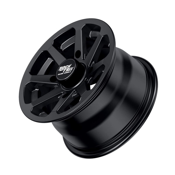 RockTrix RT102 12in ATV Wheels 4x156 Rims | 12x7 | 4+3 Offset | Includes 3/8x24 Spline Lug nuts | Compatible with Many Polaris Sportsman RZR Ranger UTV | 4/156 | Set of 4