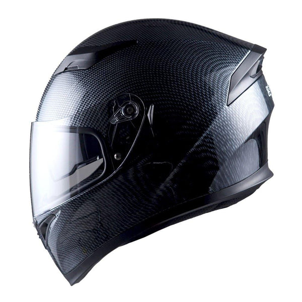 1STorm Motorcycle Street Bike Dual Visor/Sun Visor Full Face Helmet Mechanic Carbon Fiber Black, Size Large (57-58 CM,22.4/22.8 Inch)