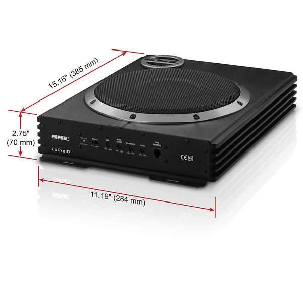 Sound Storm LOPRO10 Amplified Car Subwoofer - 1200 Watts Max Power, Low Profile, 10 Inch Subwoofer, Remote Subwoofer Control, Great For Vehicles That Need Bass But Have Limited Space